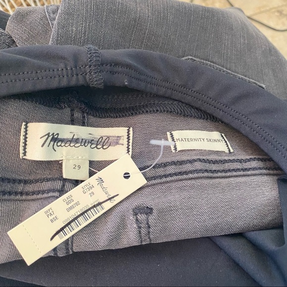 NWT Madewell Over The Belly Skinny Distressed Black Sea Maternity Jeans 29 - Picture 6 of 7